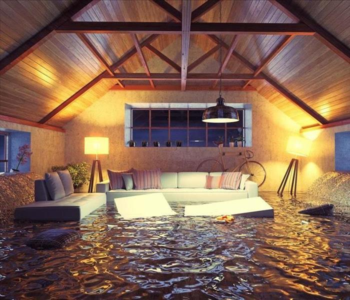 Flooding in living room.