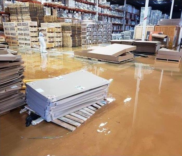 Flooded warehouse