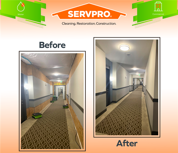 Commercial Flood Damage Before and After Photo