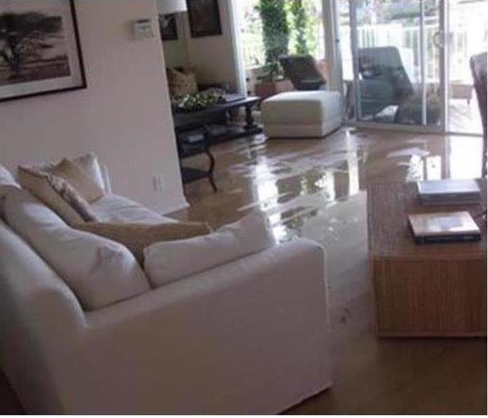 wet floor on living room