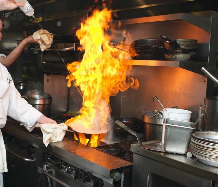 Commercial Kitchen Fire While Cooking